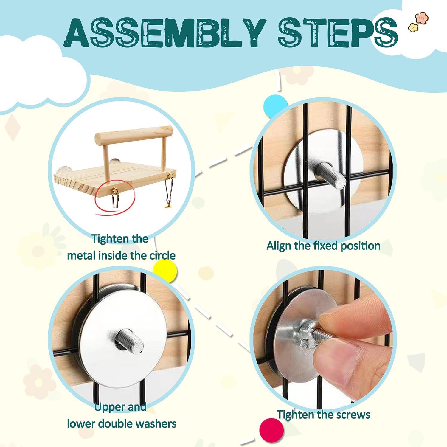 Juego de 3 Perchas para Aves Sysmashing con Escalera 33.78cm