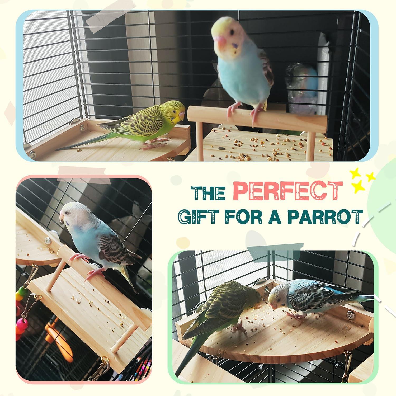 Juego de 3 Perchas para Aves Sysmashing con Escalera 33.78cm