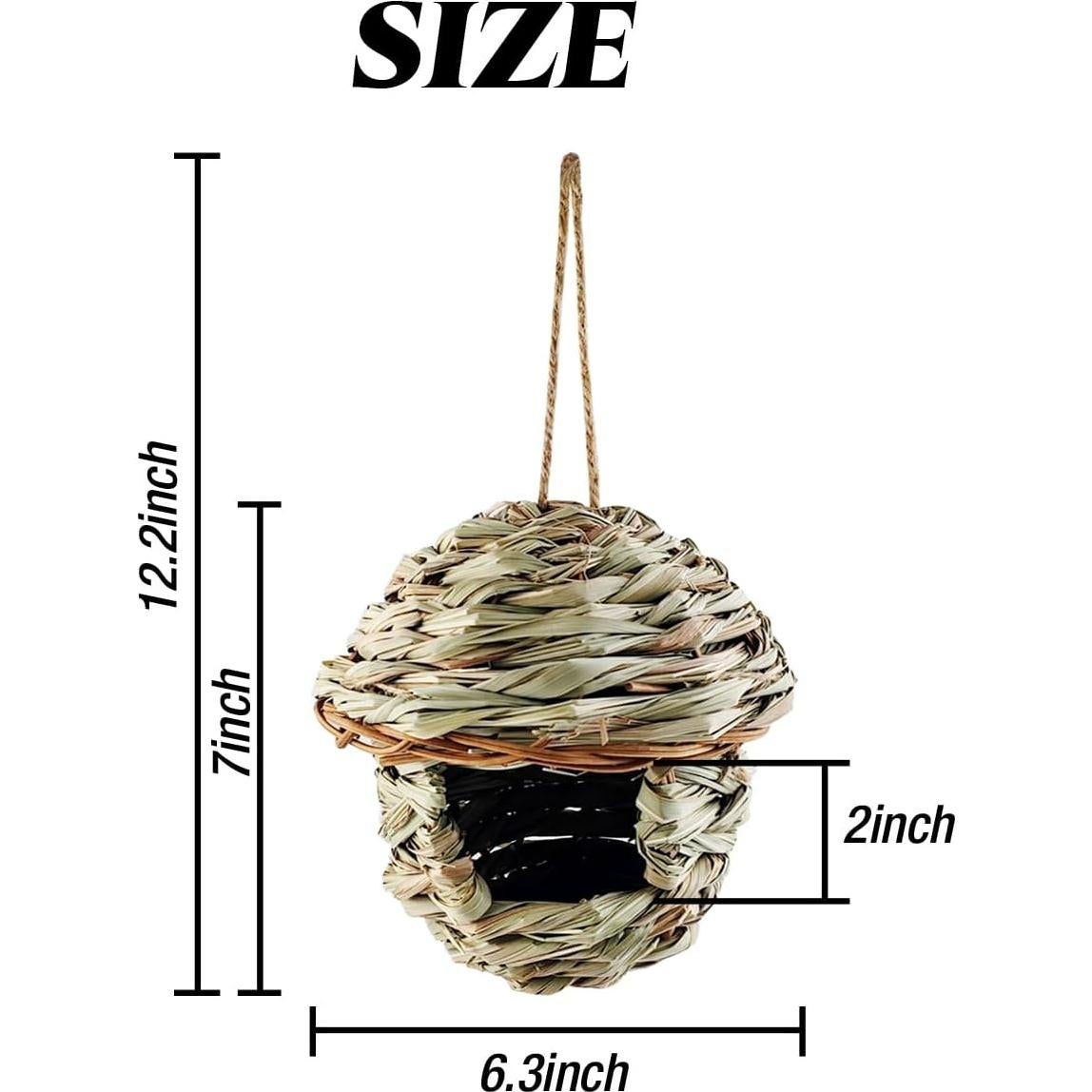 Nidos de Pájaro Tejidos a Mano TIHOOD - 3PCS para Exteriores