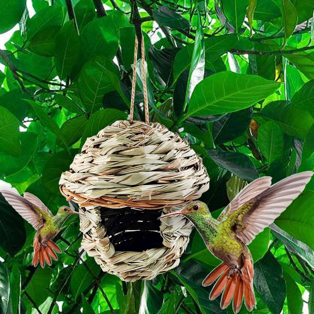 Nidos de Pájaro Tejidos a Mano TIHOOD - 3PCS para Exteriores