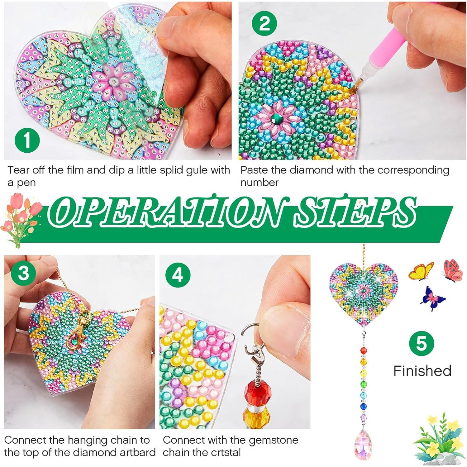 Kit de Pintura de Diamantes Thyle 9 Piezas Adornos Colgantes