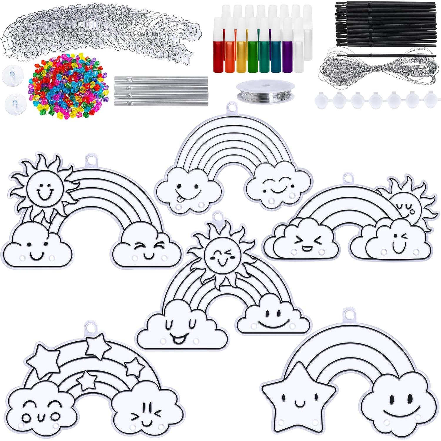 Winlyn Kit de Manualidades Atrapa Rayos Arcoíris 24 Piezas