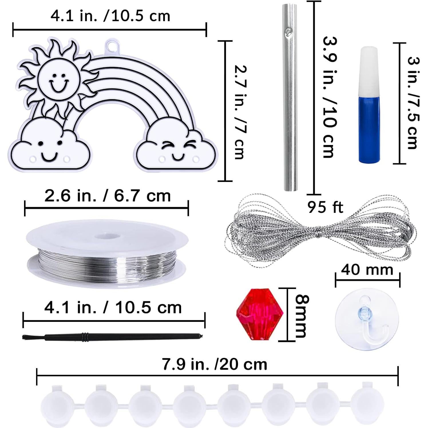 Winlyn Kit de Manualidades Atrapa Rayos Arcoíris 24 Piezas