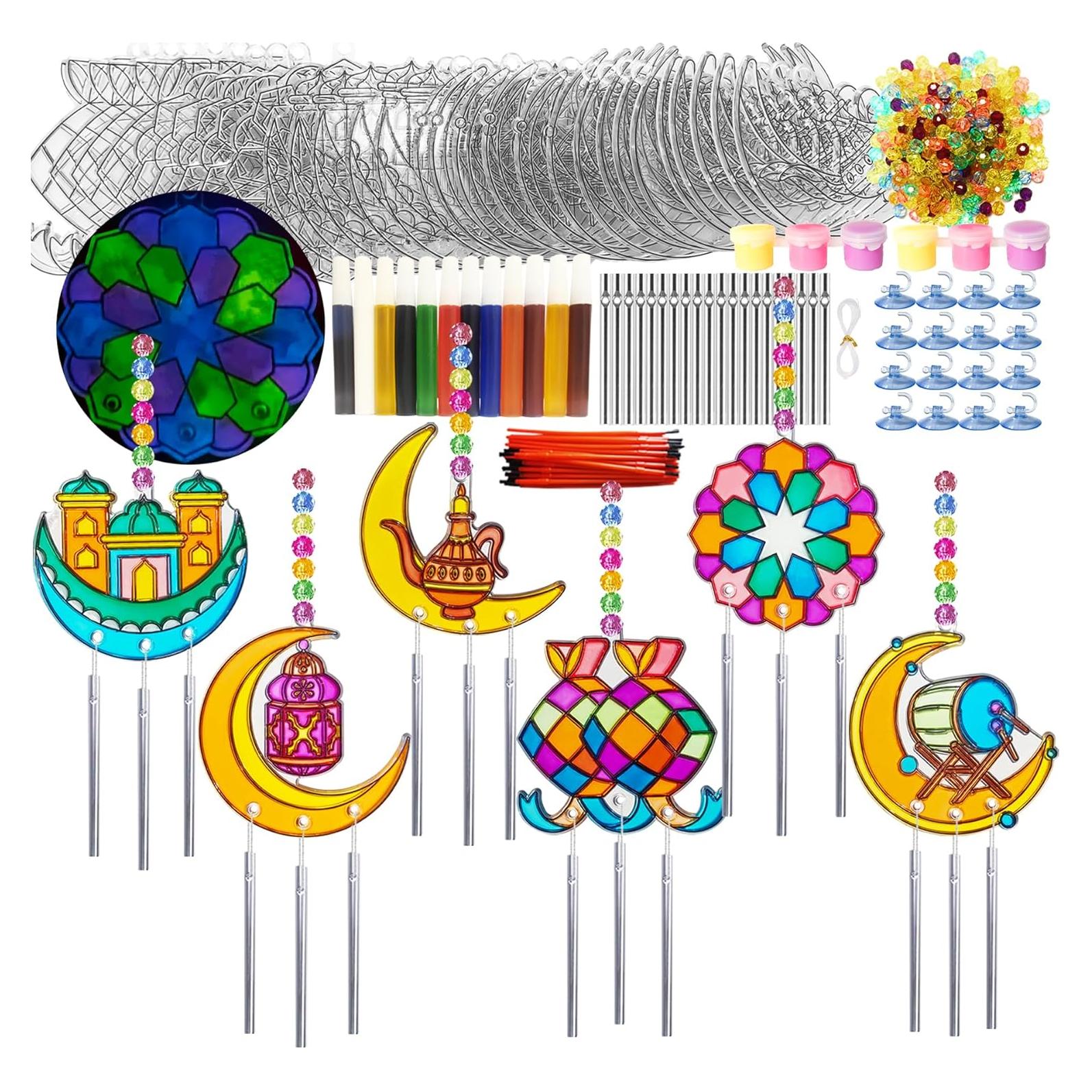 Kits de Manualidades Ramadán Ayhuhra 30 Piezas Suncatcher