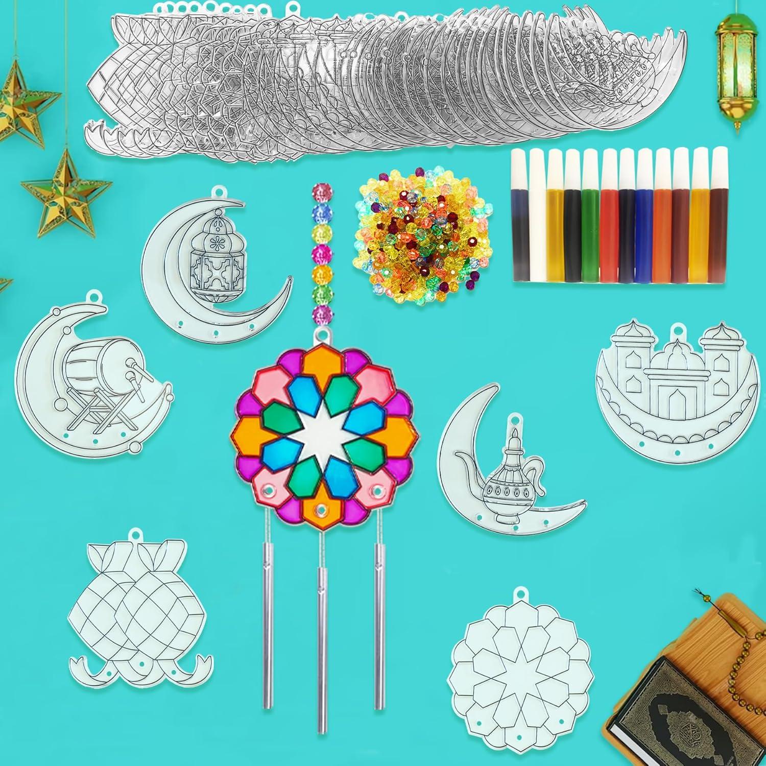 Kits de Manualidades Ramadán Ayhuhra 30 Piezas Suncatcher