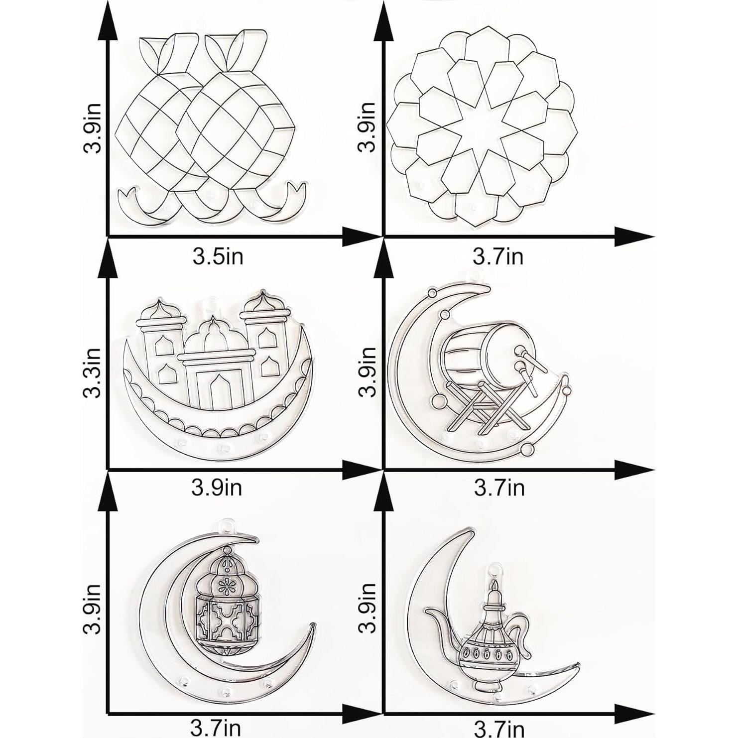 Kits de Manualidades Ramadán Ayhuhra 30 Piezas Suncatcher