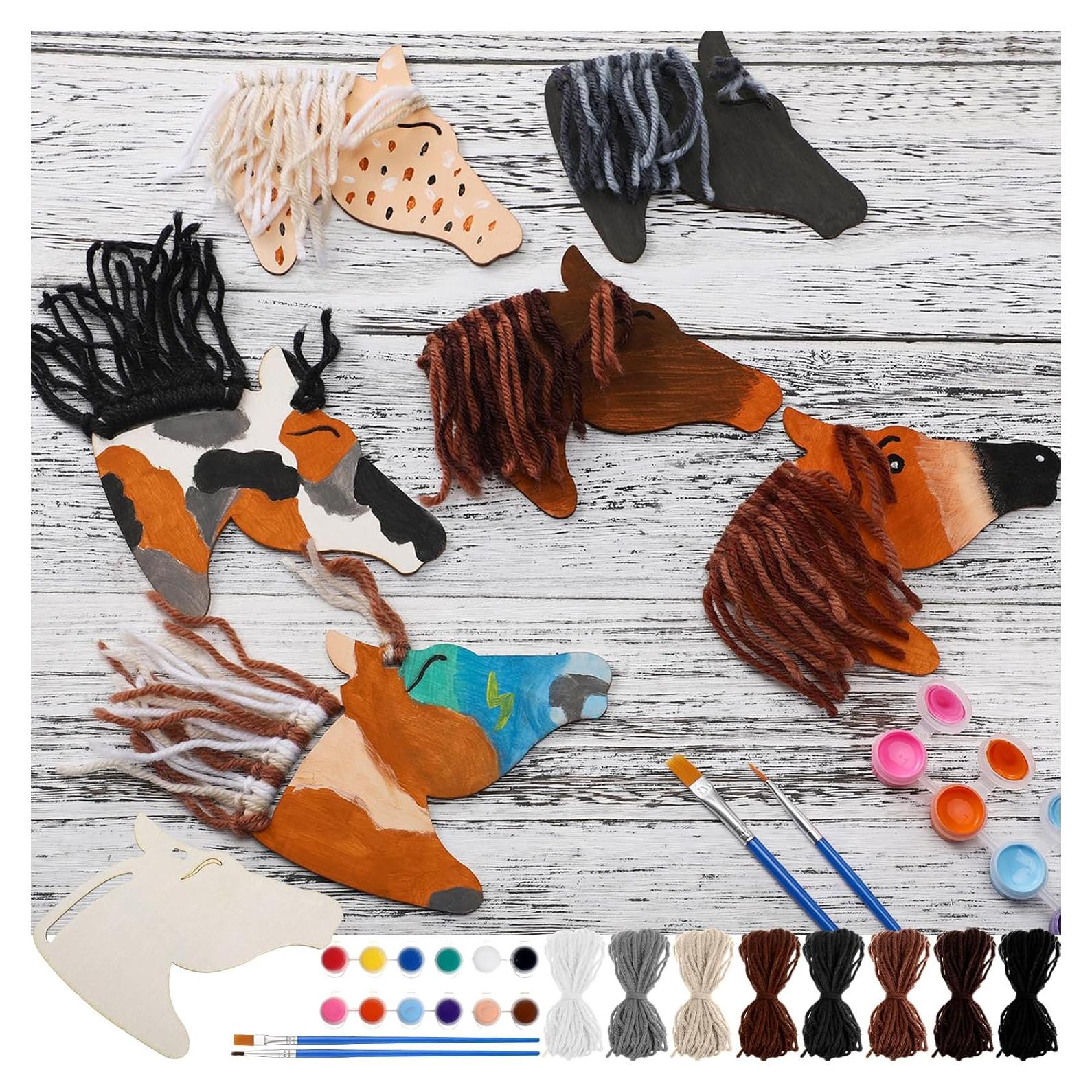 Kit de Manualidades Geelin 24 Piezas Caballo Madera DIY
