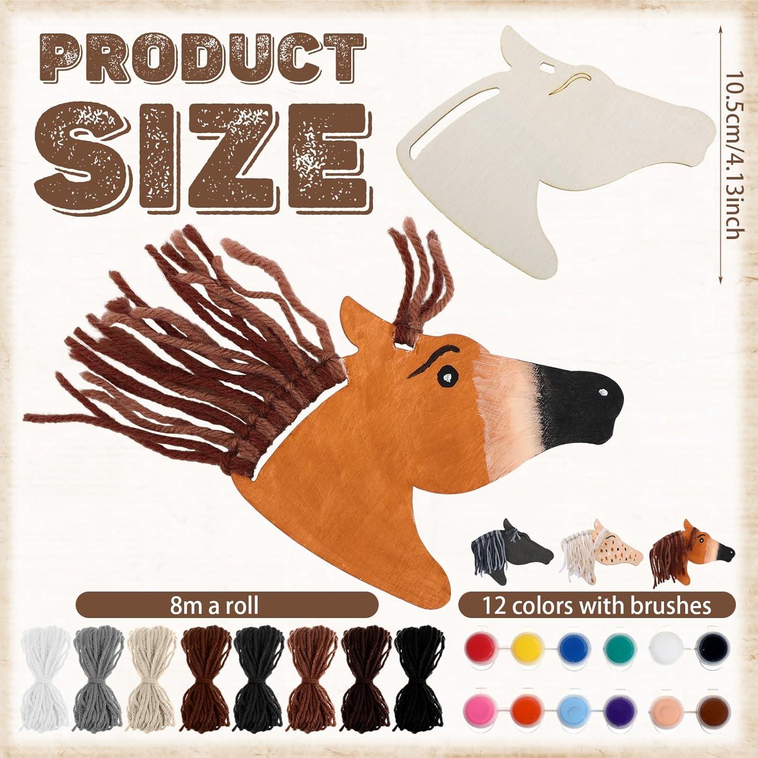 Kit de Manualidades Geelin 24 Piezas Caballo Madera DIY