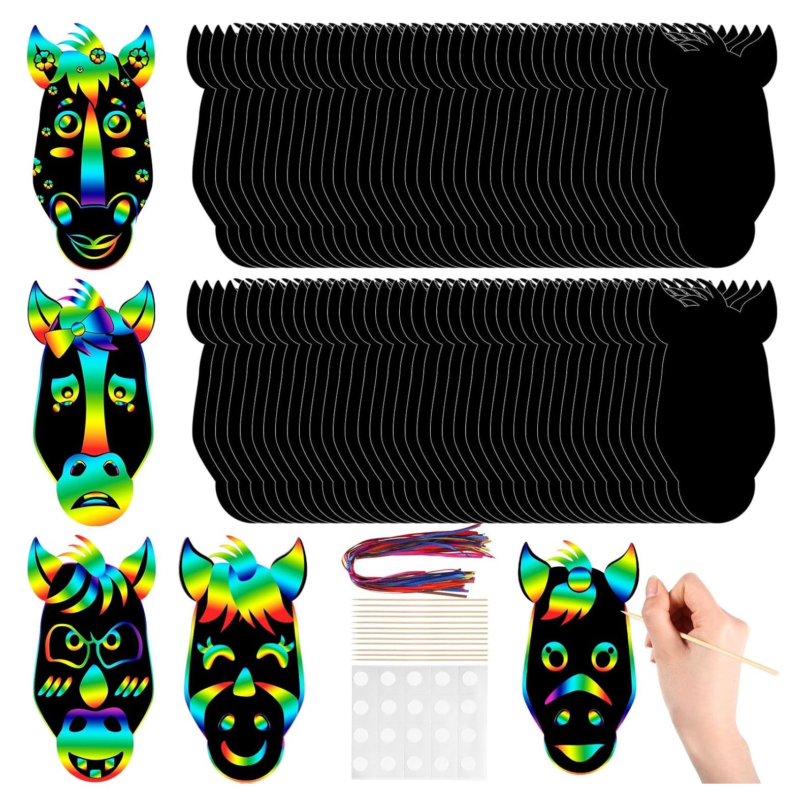 Kit de Manualidades para Rascar Hungdao - 80 Piezas Vaquero