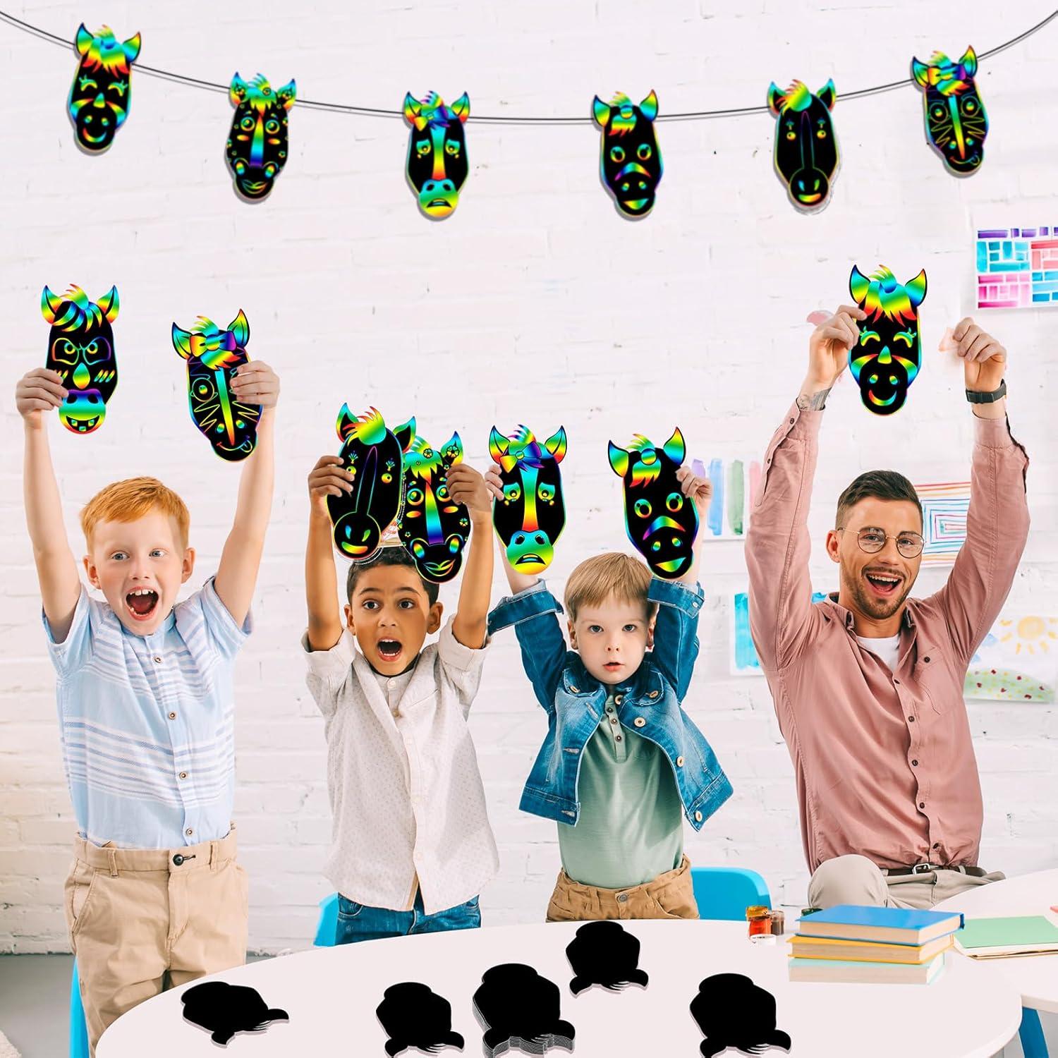 Kit de Manualidades para Rascar Hungdao - 80 Piezas Vaquero