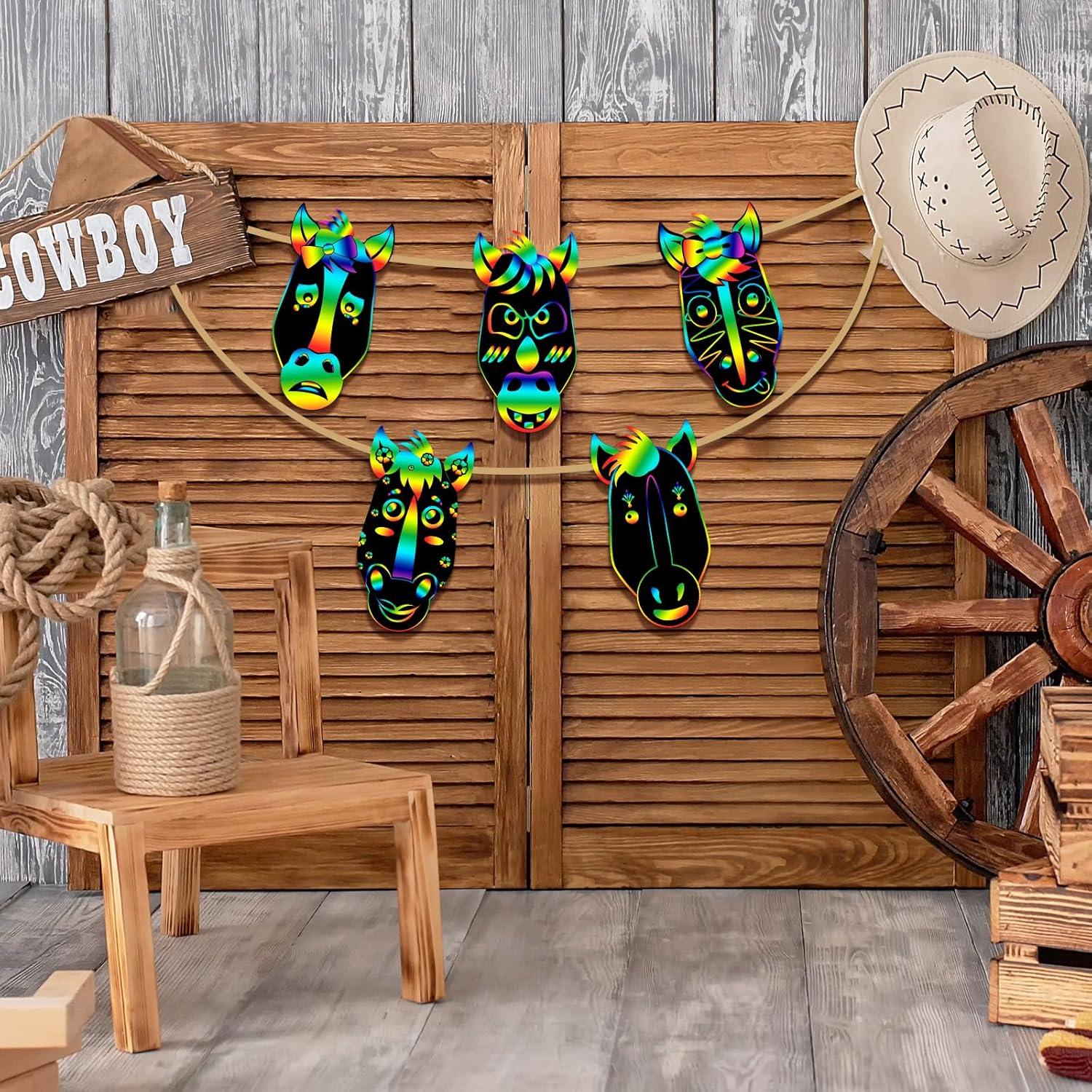 Kit de Manualidades para Rascar Hungdao - 80 Piezas Vaquero