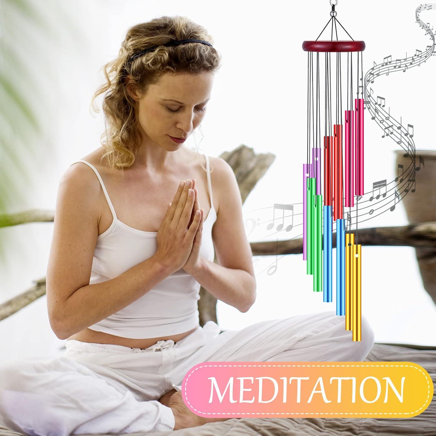 Carillones de Viento Wesiti 4 Pcs Coloridos 12 Tubos Aluminio