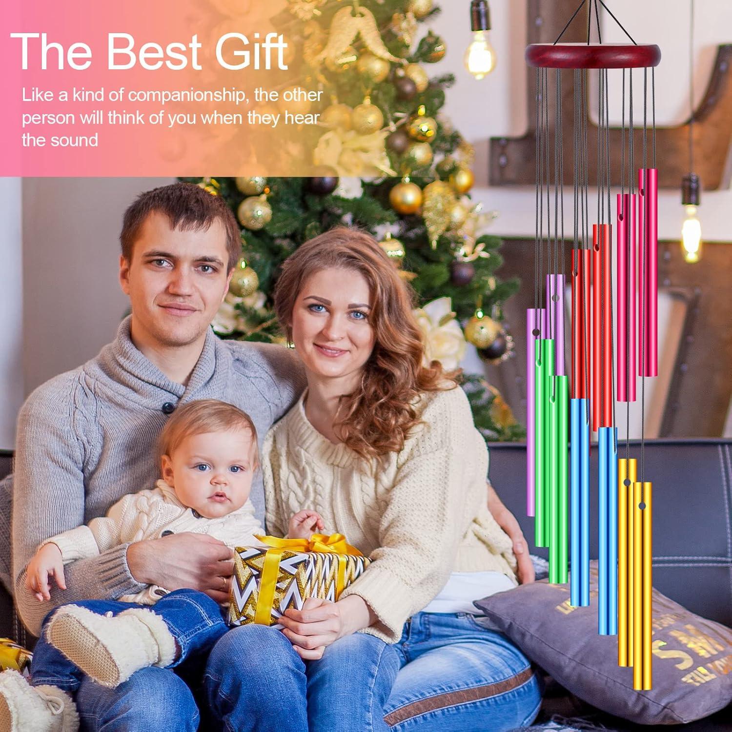 Carillones de Viento Wesiti 4 Pcs Coloridos 12 Tubos Aluminio
