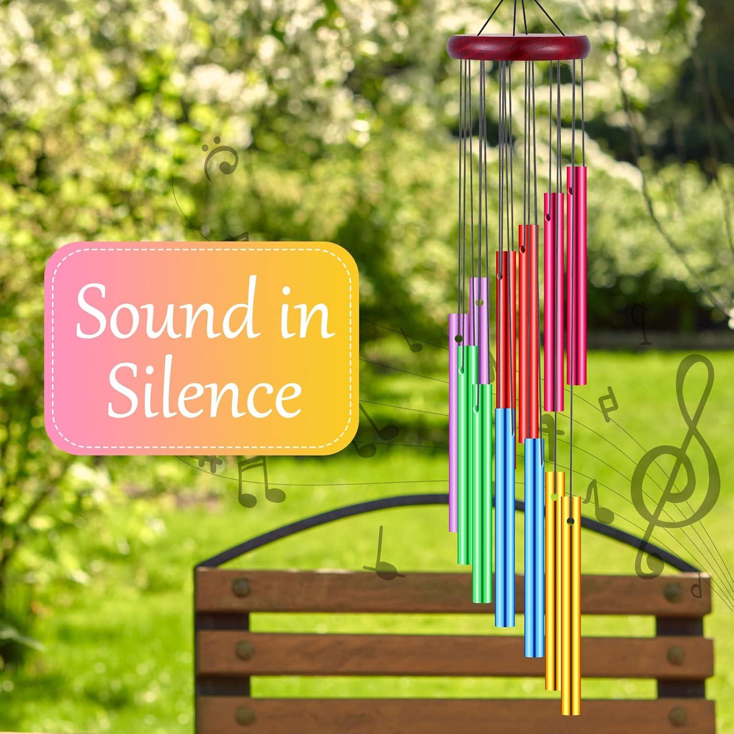Carillones de Viento Wesiti 4 Pcs Coloridos 12 Tubos Aluminio