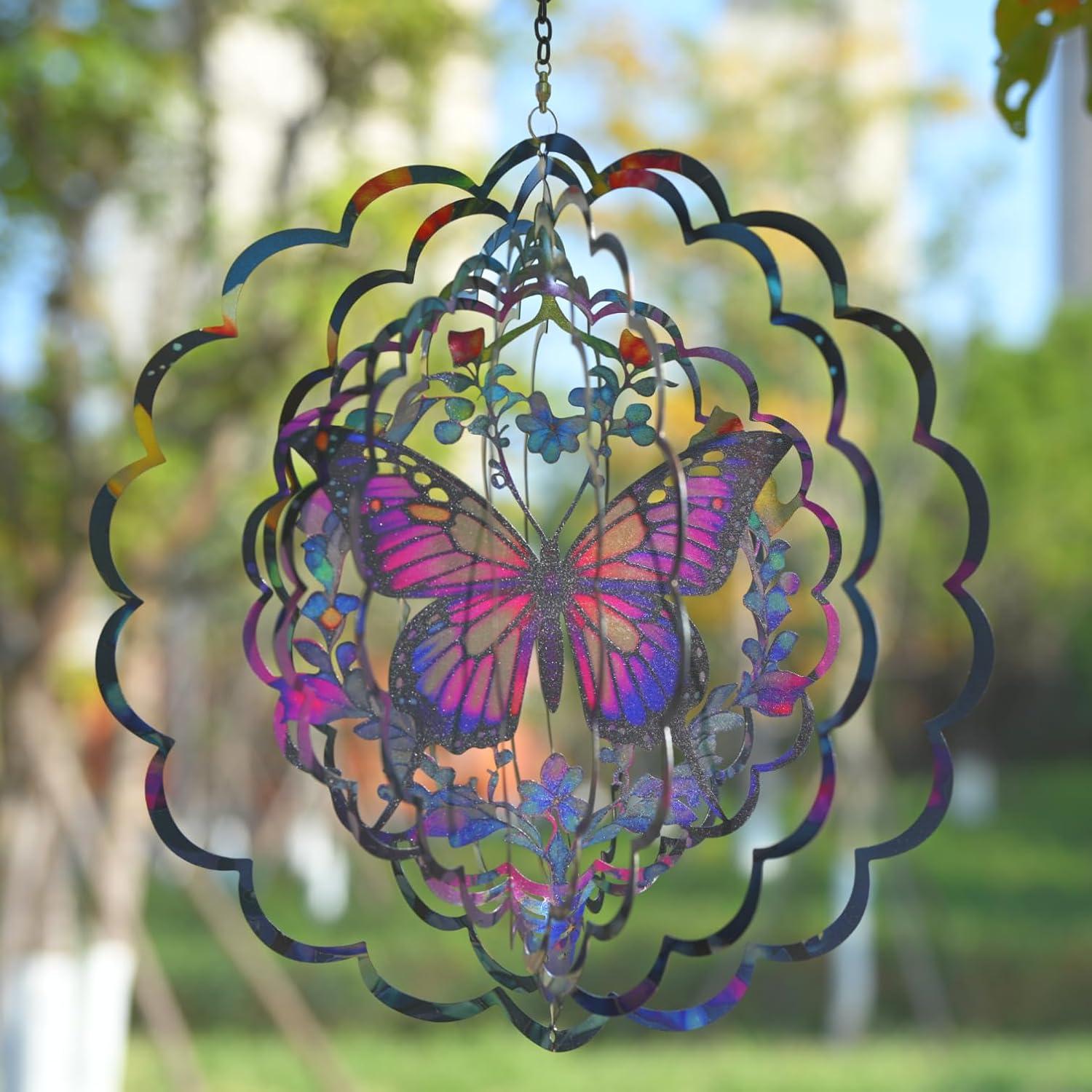 Móvil de Mariposas 3D Eandisom 30.48 cm Decoración Jardín