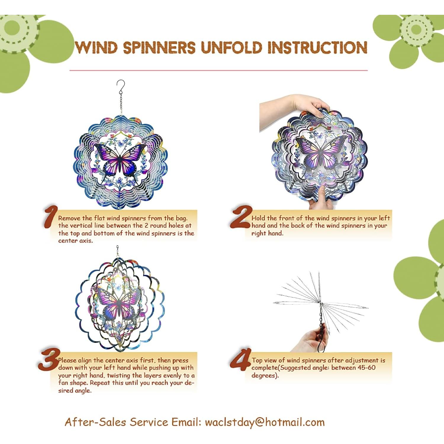 Móvil de Mariposas 3D Eandisom 30.48 cm Decoración Jardín