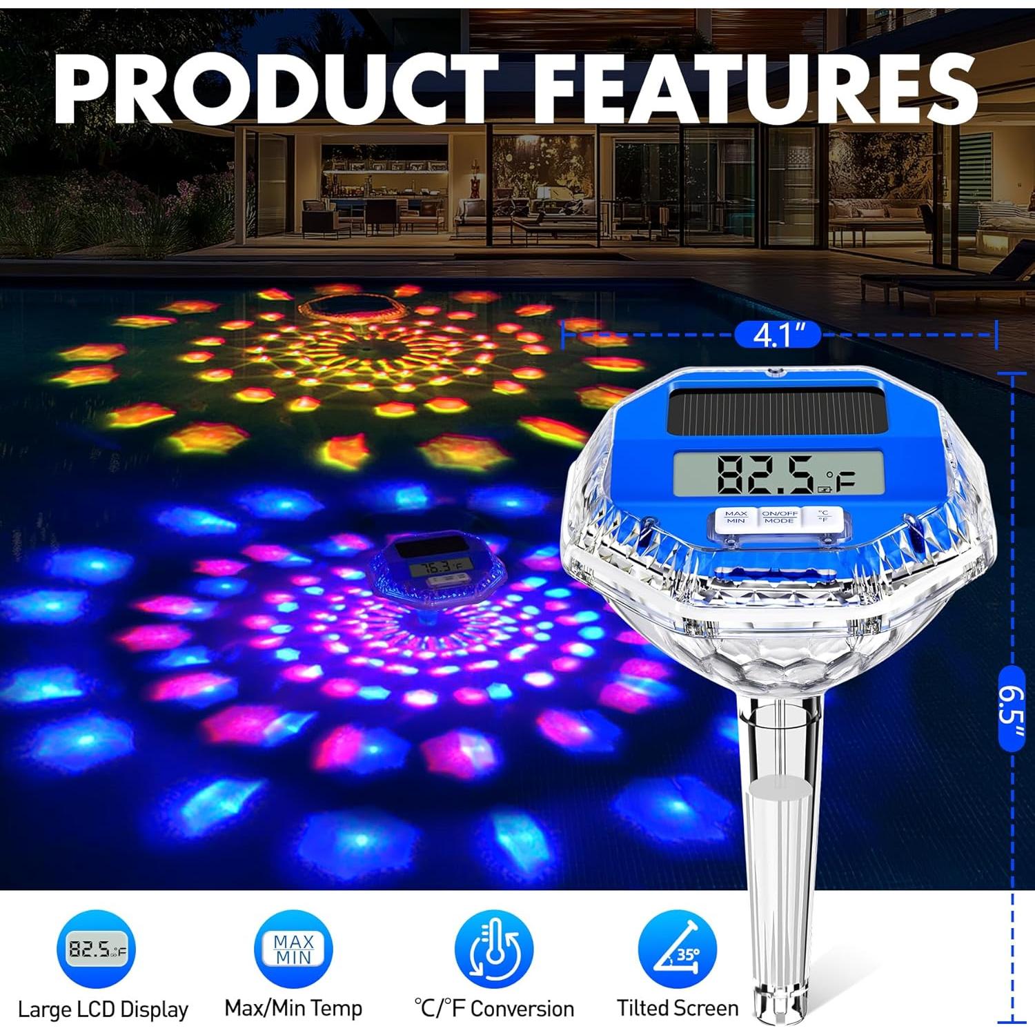 Termómetro Solar Flotante Sinbyuer CT910L para Piscina - Pantalla LCD