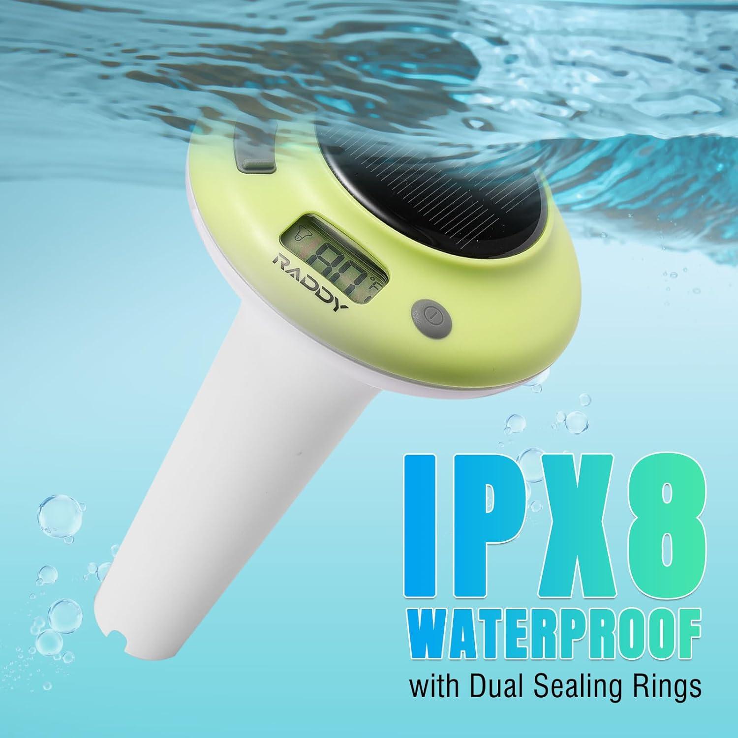 Termómetro de piscina solar Raddy PT-5 LCD impermeable