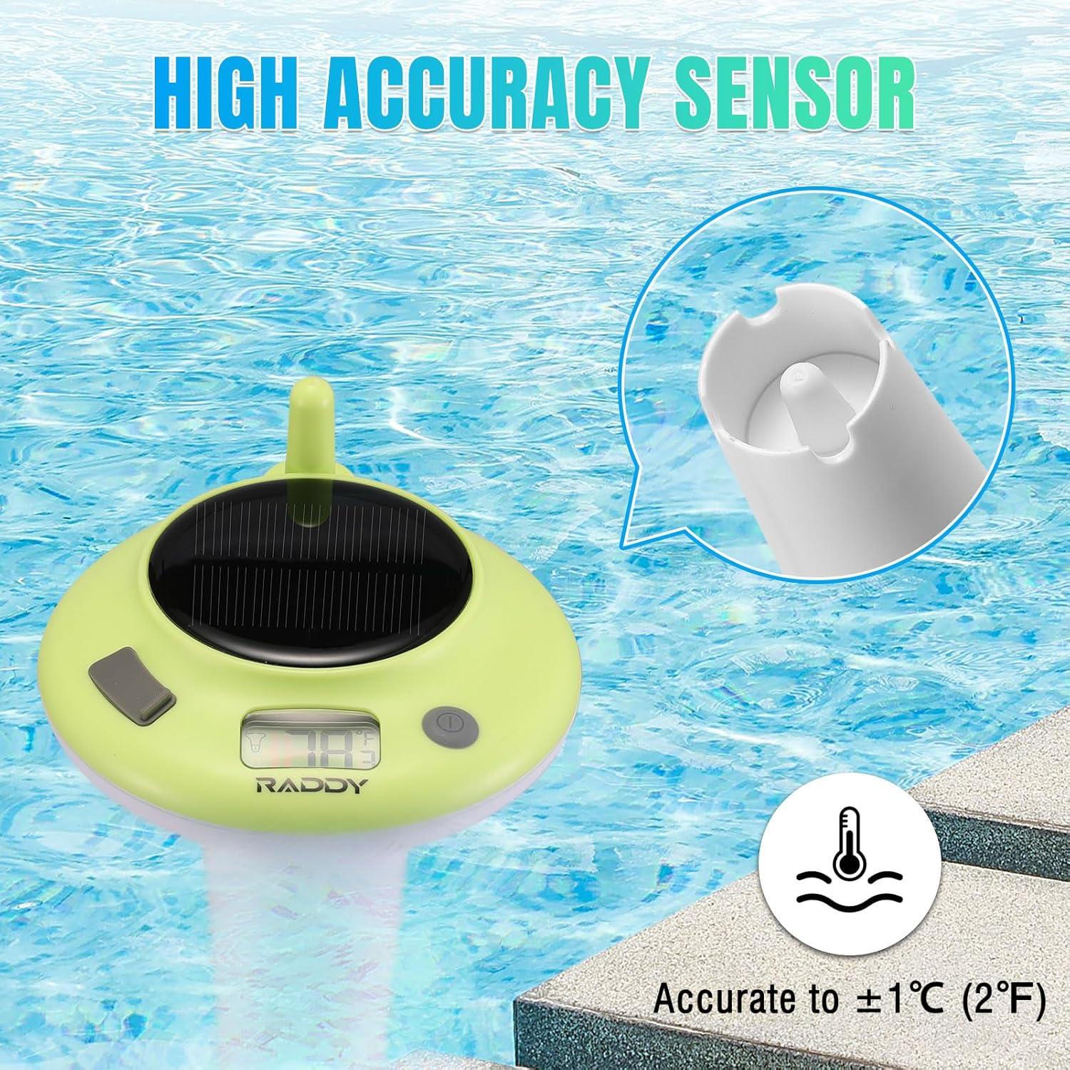 Termómetro de piscina solar Raddy PT-5 LCD impermeable