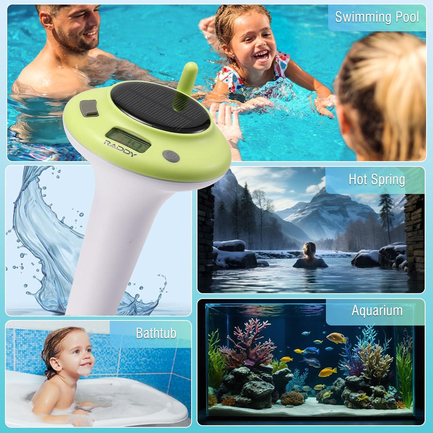 Termómetro de piscina solar Raddy PT-5 LCD impermeable