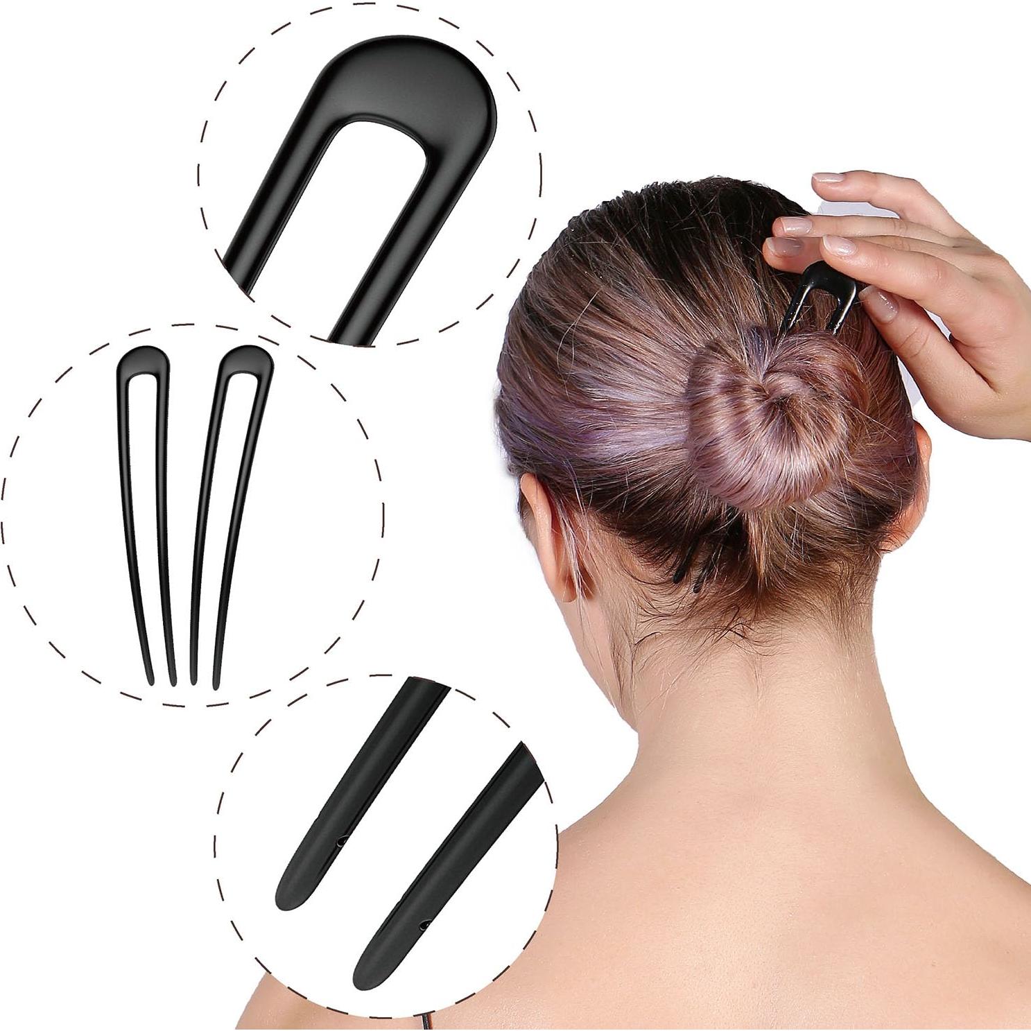 Horquillas Francesas de Metal HYFEEL 14cm 2 Piezas Negro