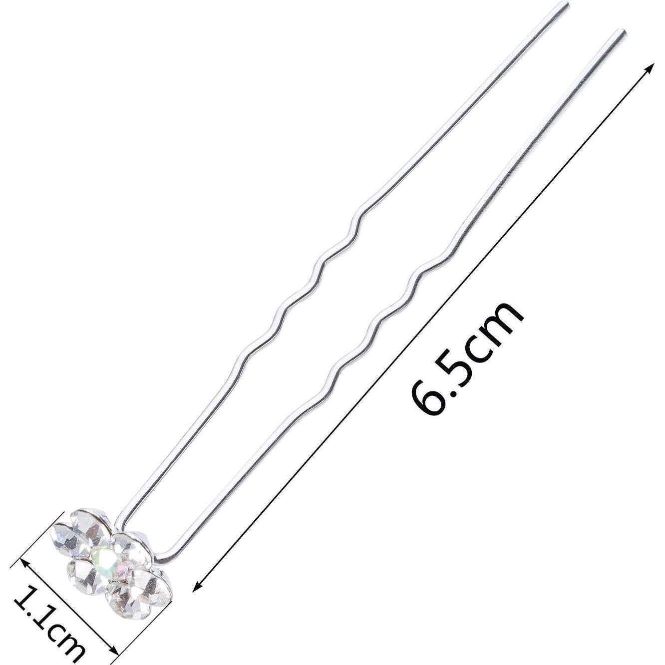 Set 40 Pinzas de Pelo de Cristal eBoot con Flor - Blanco