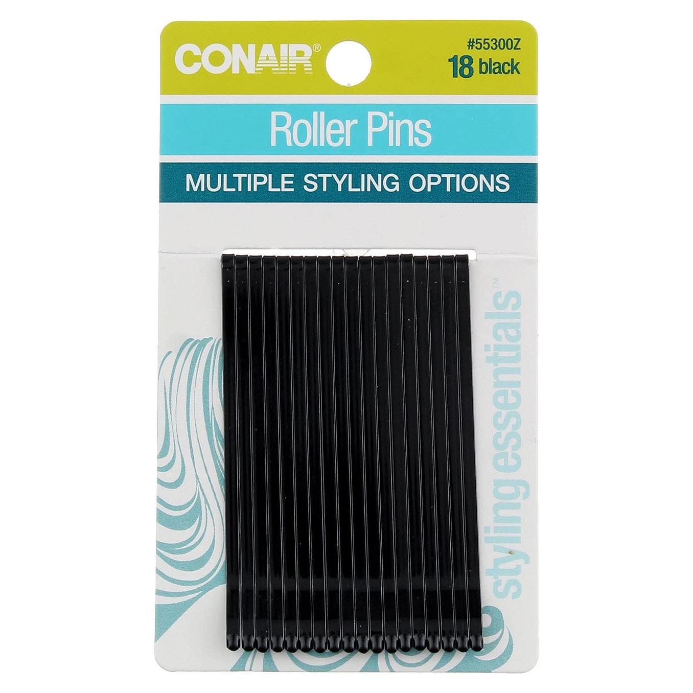 Pinzas de Rodillo Conair Negras 18 Unidades Paquete de 3