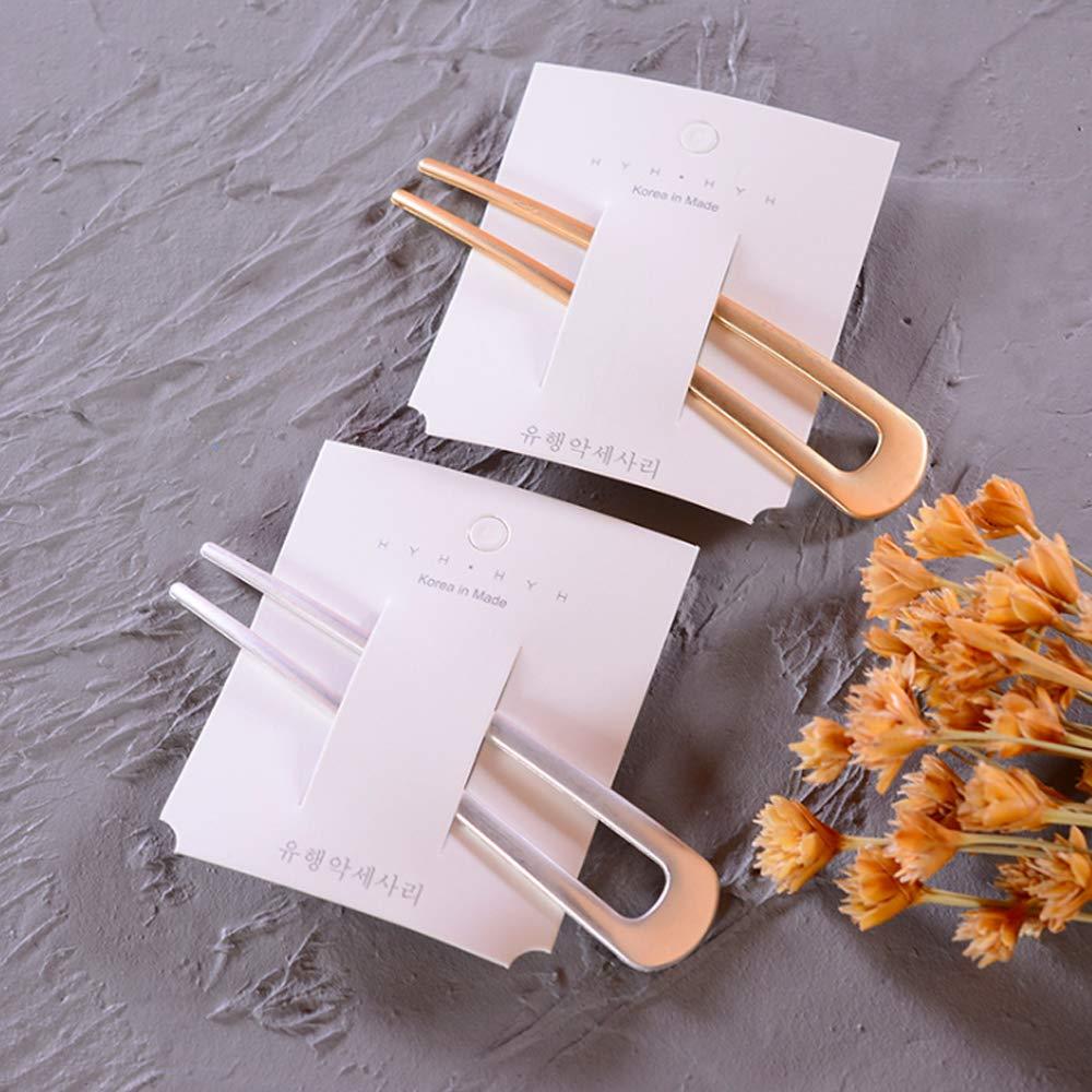 Paquete de 2 Horquillas en U Benefree Plata y Oro para Cabello