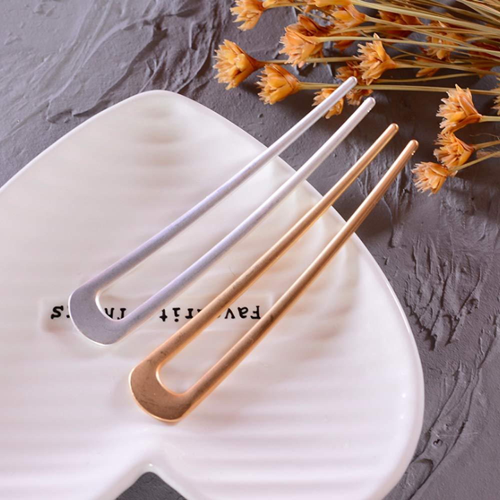 Paquete de 2 Horquillas en U Benefree Plata y Oro para Cabello