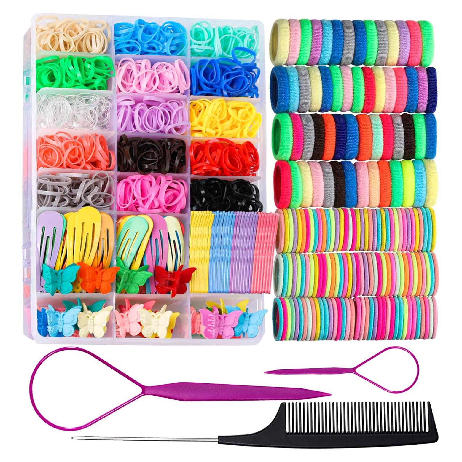 Set de Accesorios para el Cabello Teenitor - 1250 Bandas y Clips