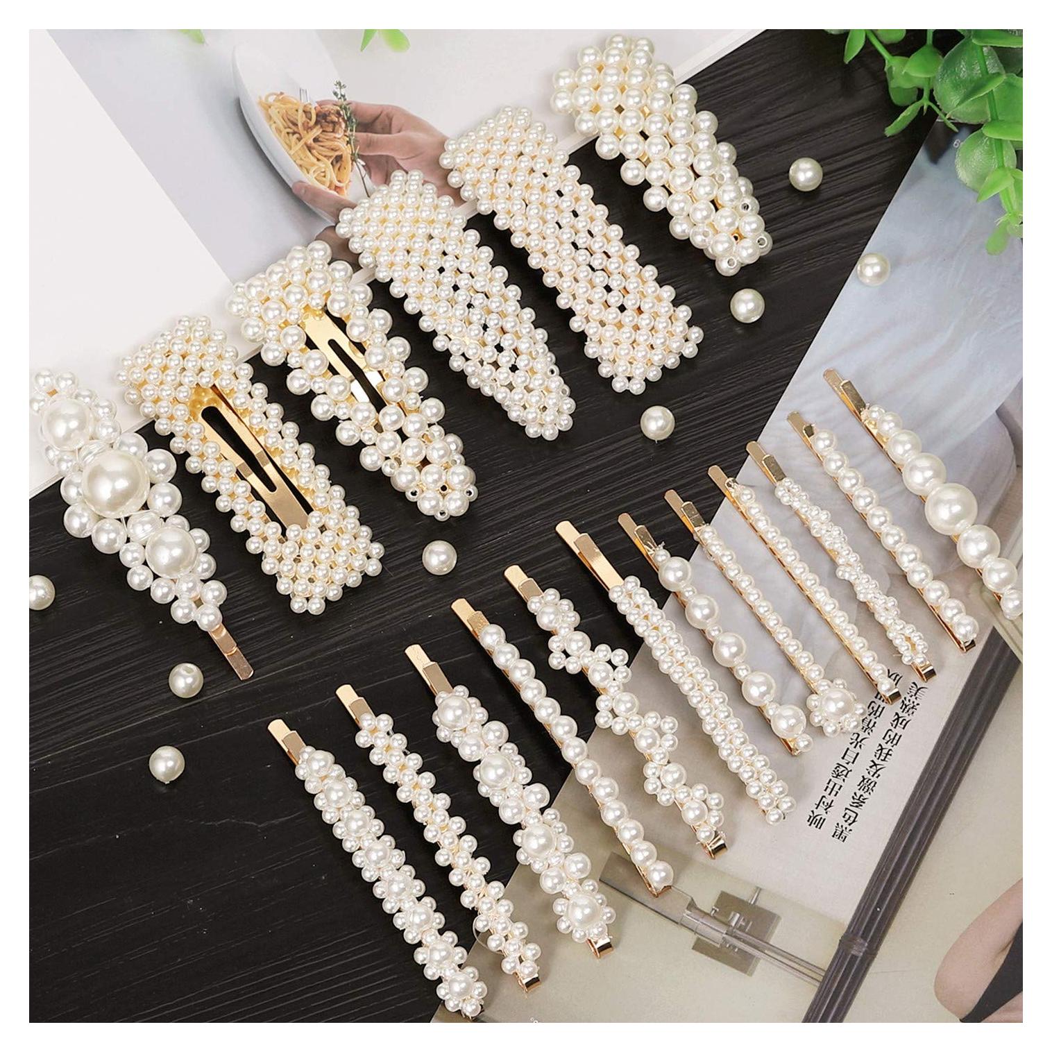 Clips de Perlas Laxizar 18 Pcs Accesorios de Moda para Cabello