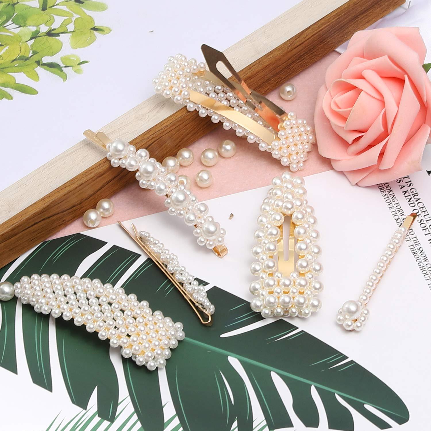 Clips de Perlas Laxizar 18 Pcs Accesorios de Moda para Cabello