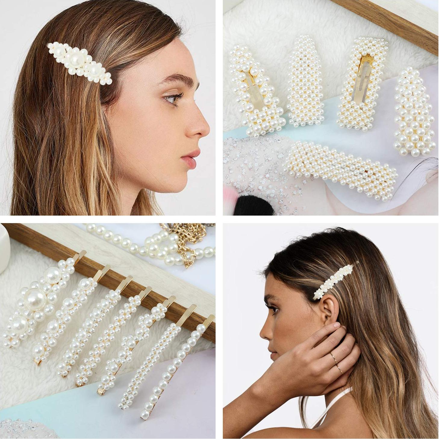 Clips de Perlas Laxizar 18 Pcs Accesorios de Moda para Cabello