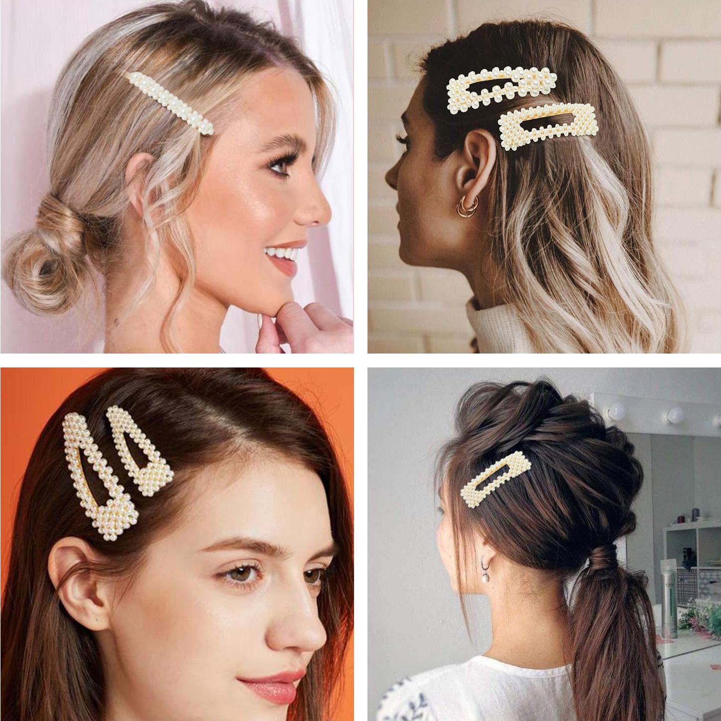 Clips de Perlas Laxizar 18 Pcs Accesorios de Moda para Cabello