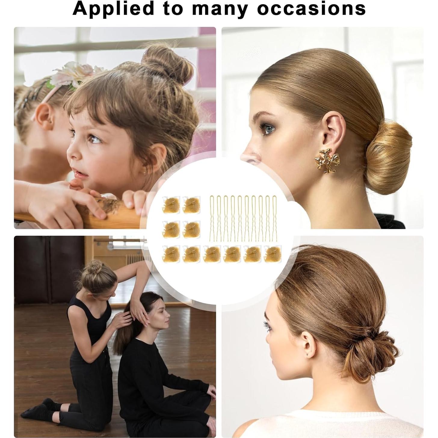 Conjunto de Redes para Moño de Ballet Sliverdew - 20 Unidades Rubias