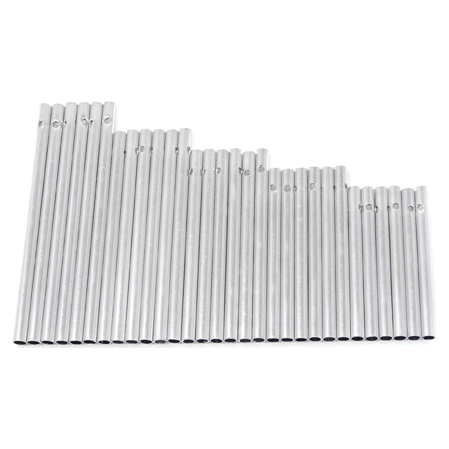 Kit 30 Tubos de Campana de Viento Aluminio Honbay Plateados