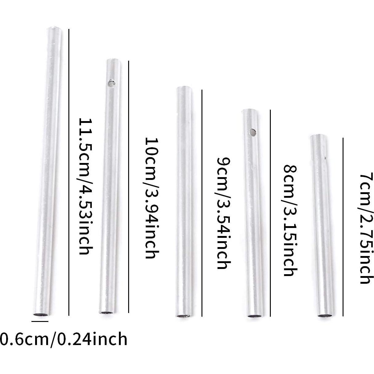 Kit 30 Tubos de Campana de Viento Aluminio Honbay Plateados