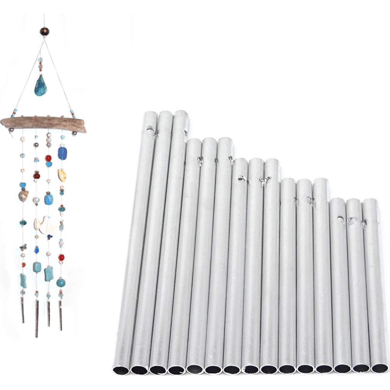 Kit 30 Tubos de Campana de Viento Aluminio Honbay Plateados