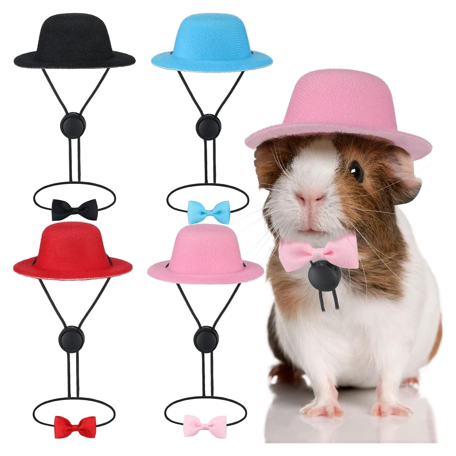 4 Conjuntos de Sombreros y Corbatas para Mascotas Xuniea