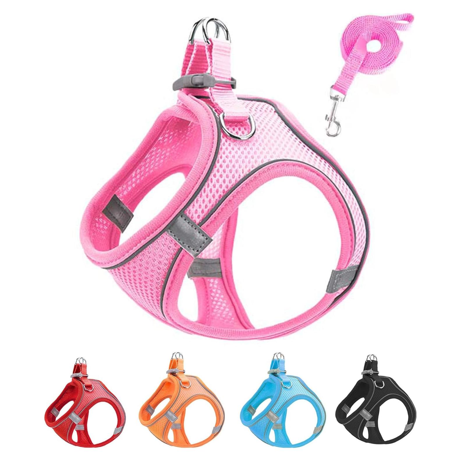 Conjunto Arnés y Correa Rosa XS JUFOO para Perros y Gatos