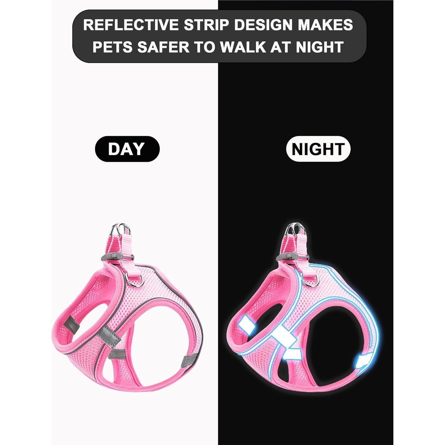 Conjunto Arnés y Correa Rosa XS JUFOO para Perros y Gatos