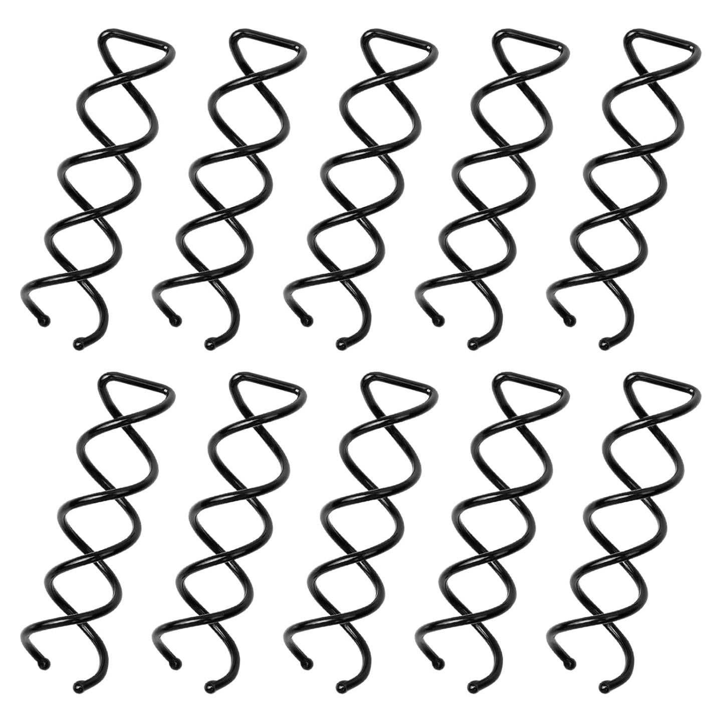 Set de 10 Pinzas para Cabello en Espiral Defutay - Negro