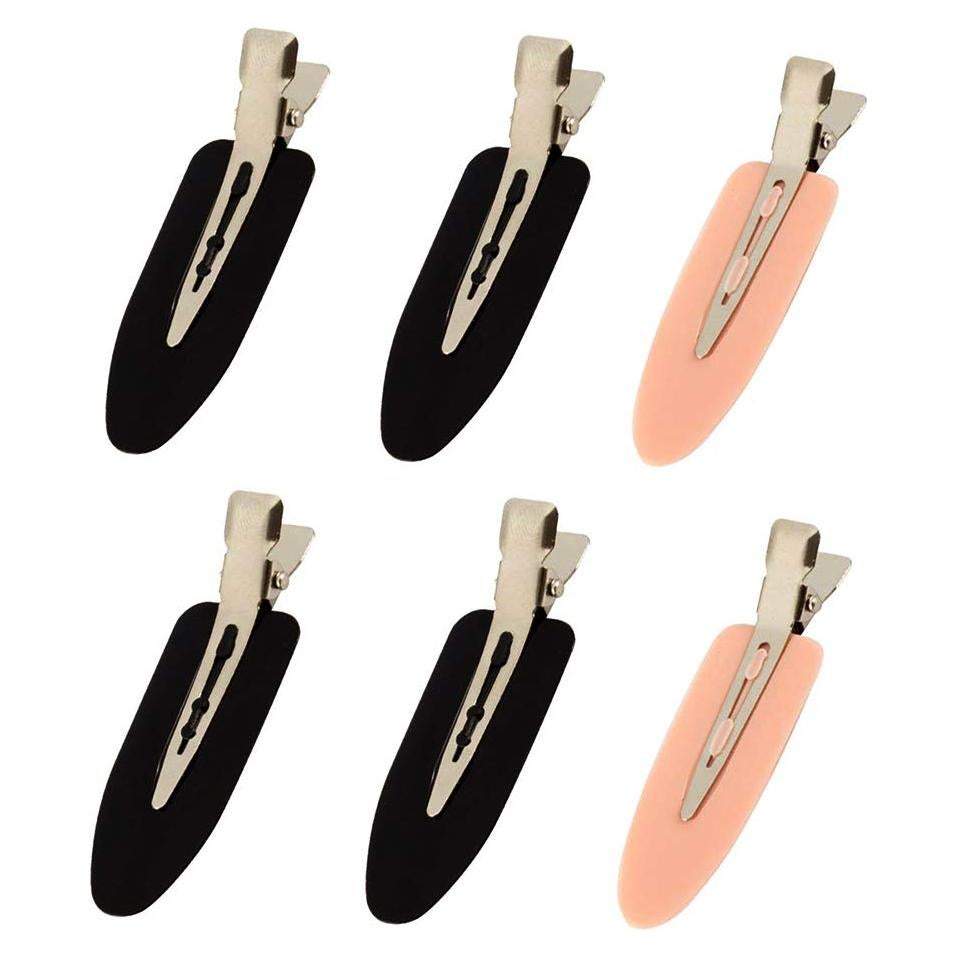 Clips para el Cabello Sin Doblado LUOTIVON 6 Piezas Negro/Rosa