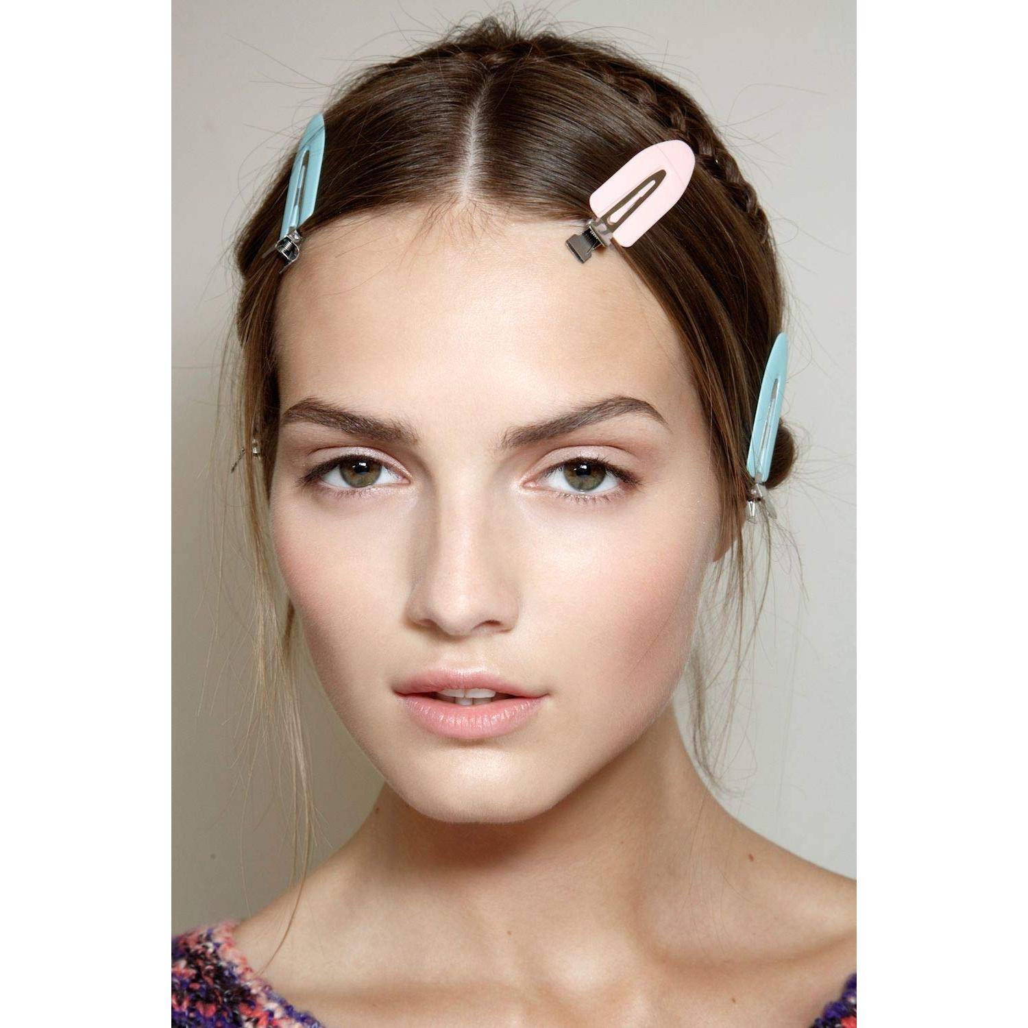 Clips para el Cabello Sin Doblado LUOTIVON 6 Piezas Negro/Rosa