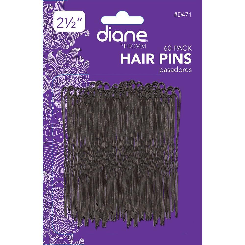 Pasadores de cabello Diane 6.35 cm Negros - 60 Unidades