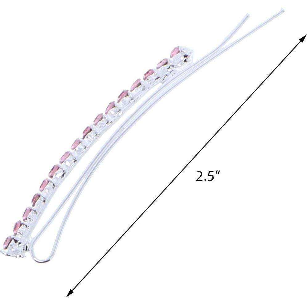 Conjunto de 4 Clips de Cabello Bobby Pin Motique Rosa con Rhinestones