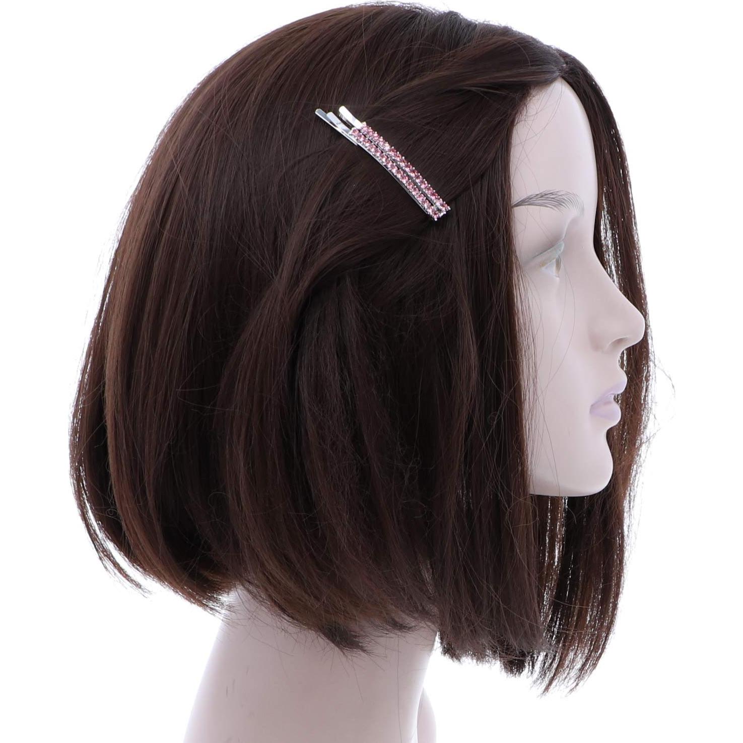 Conjunto de 4 Clips de Cabello Bobby Pin Motique Rosa con Rhinestones