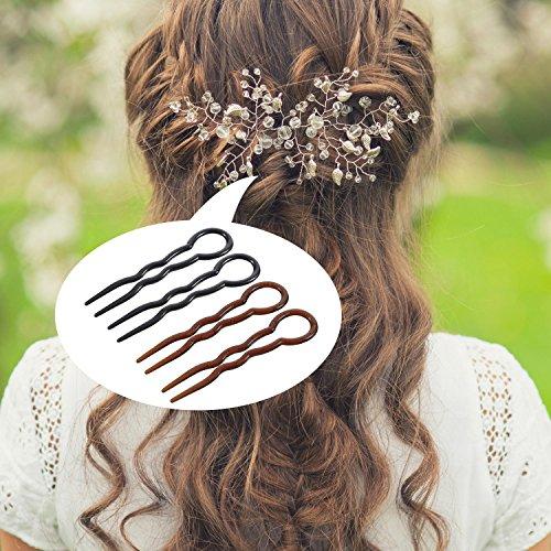 Bememo 20 Pcs Sujetadores de Cabello Grueso Clip Negro y Marrón