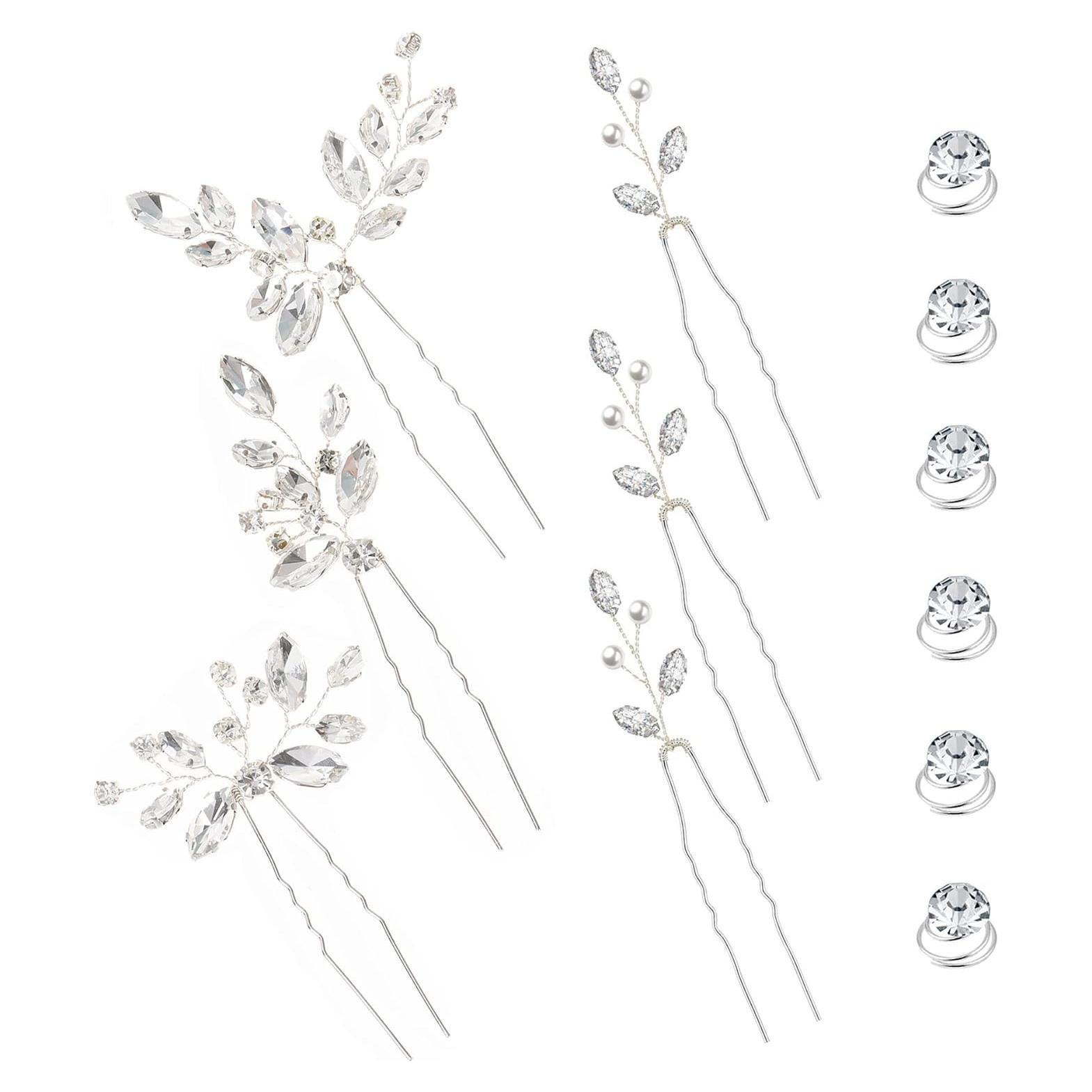 Set de Horquillas para Novias AUNEAL - 12 Piezas Plata