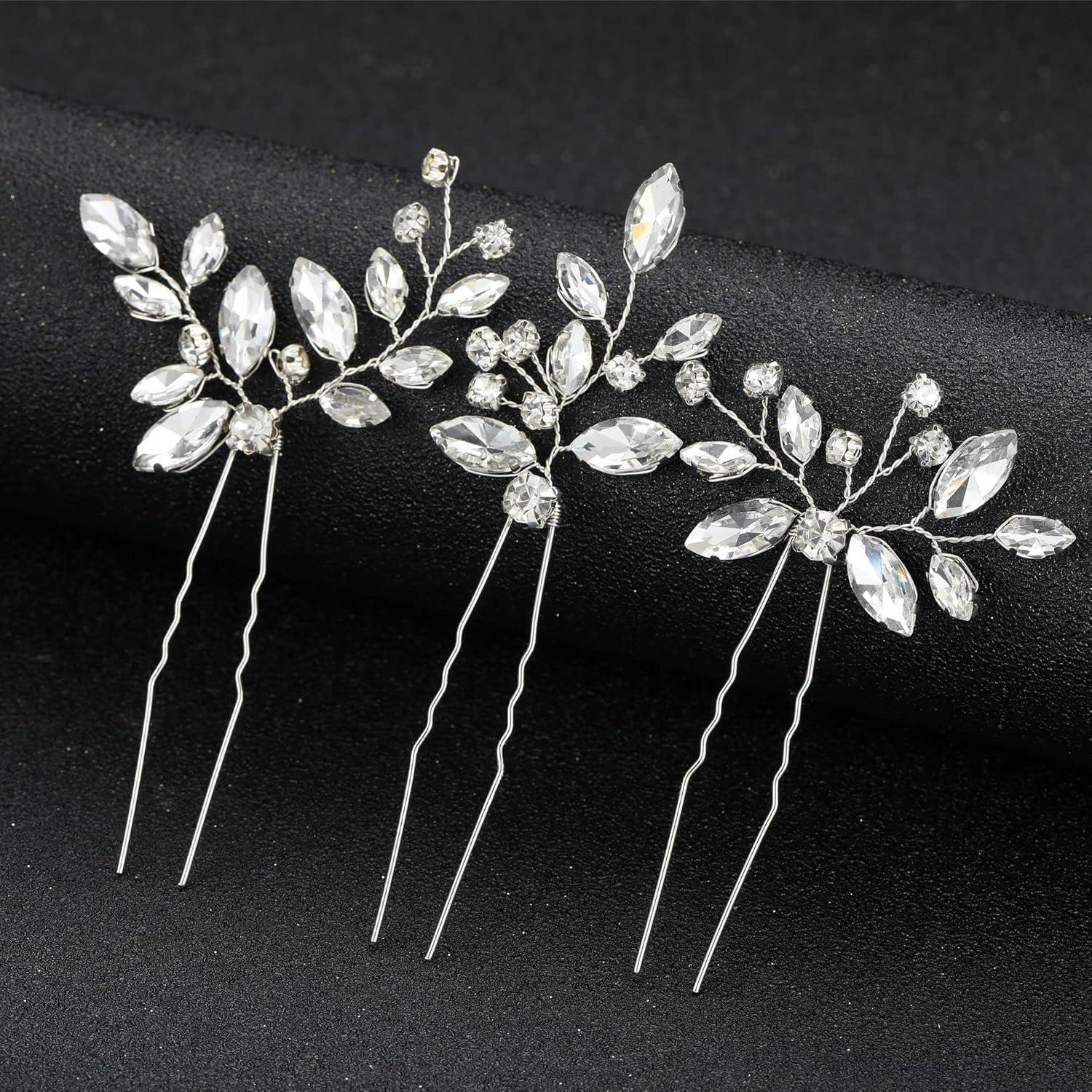 Set de Horquillas para Novias AUNEAL - 12 Piezas Plata